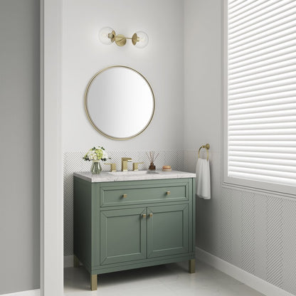 James Martin - Chicago 36" Single Vanity, Smokey Celadon, w/ 3 CM Eternal Jasmine Pearl Silestone® Top - 503-V36-SC-3EJP view 6