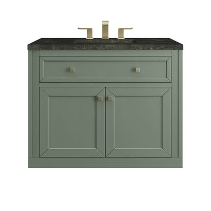 James Martin - Chicago 36" Single Vanity, Smokey Celadon, w/ 3 CM Phantome Eclos Top - 503-V36-SC-3PHT view 2