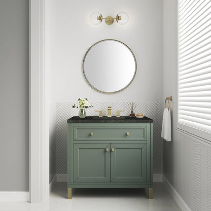 James Martin - Chicago 36" Single Vanity, Smokey Celadon, w/ 3 CM Phantome Eclos Top - 503-V36-SC-3PHT view 3