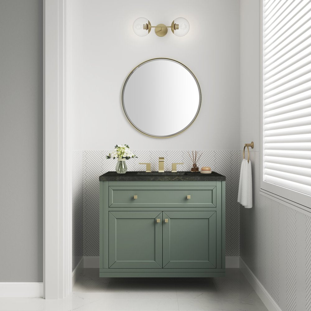 James Martin - Chicago 36" Single Vanity, Smokey Celadon, w/ 3 CM Phantome Eclos Top - 503-V36-SC-3PHT view 4