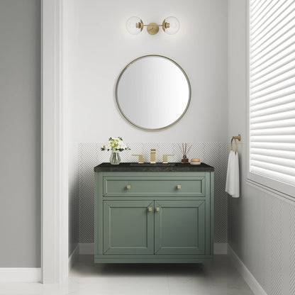 James Martin - Chicago 36" Single Vanity, Smokey Celadon, w/ 3 CM Phantome Eclos Top - 503-V36-SC-3PHT view 4