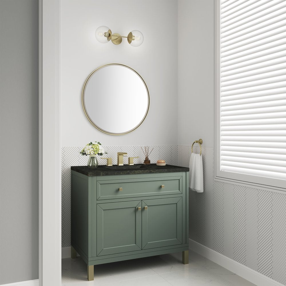 James Martin - Chicago 36" Single Vanity, Smokey Celadon, w/ 3 CM Phantome Eclos Top - 503-V36-SC-3PHT view 5