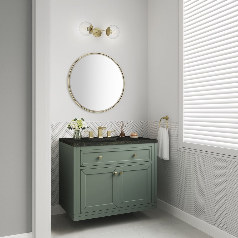 James Martin - Chicago 36" Single Vanity, Smokey Celadon, w/ 3 CM Phantome Eclos Top - 503-V36-SC-3PHT view 6