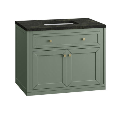 James Martin - Chicago 36" Single Vanity, Smokey Celadon, w/ 3 CM Phantome Eclos Top - 503-V36-SC-3PHT view 10