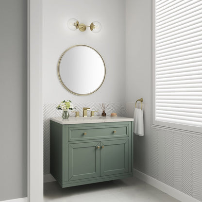 James Martin - Chicago 36" Single Vanity, Smokey Celadon, w/ 3 CM Siberian Silestone Top - 503-V36-SC-3SFR view 6