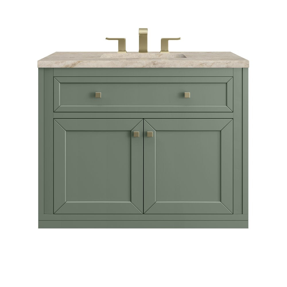 James Martin - Chicago 36" Single Vanity, Smokey Celadon, w/ 3 CM Tajnar Eclos Top - 503-V36-SC-3TJR view 2