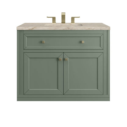 James Martin - Chicago 36" Single Vanity, Smokey Celadon, w/ 3 CM Tajnar Eclos Top - 503-V36-SC-3TJR view 2