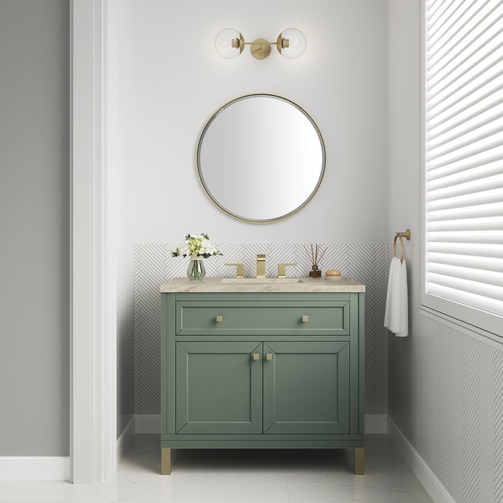 James Martin - Chicago 36" Single Vanity, Smokey Celadon, w/ 3 CM Tajnar Eclos Top - 503-V36-SC-3TJR view 3