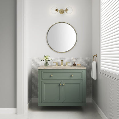 James Martin - Chicago 36" Single Vanity, Smokey Celadon, w/ 3 CM Tajnar Eclos Top - 503-V36-SC-3TJR view 4