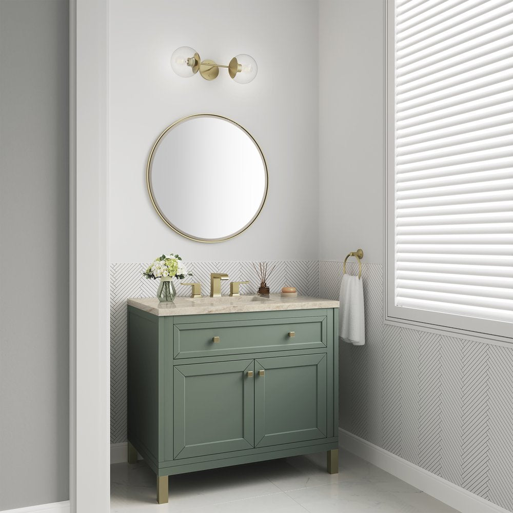 James Martin - Chicago 36" Single Vanity, Smokey Celadon, w/ 3 CM Tajnar Eclos Top - 503-V36-SC-3TJR view 5
