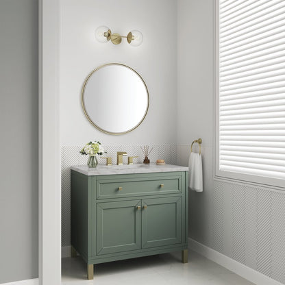 James Martin - Chicago 36" Single Vanity, Smokey Celadon, w/ 3 CM Victorian Silver Silestone® Top - 503-V36-SC-3VSL view 5