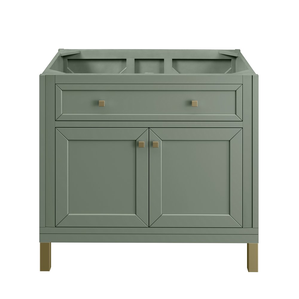 James Martin - Chicago 36" Single Vanity, Smokey Celadon, w/ 3 CM Victorian Silver Silestone® Top - 503-V36-SC-3VSL view 7