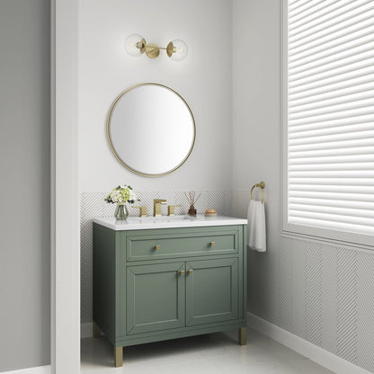 James Martin - Chicago 36" Single Vanity, Smokey Celadon, w/ 3 CM White Zeus Silestone® Top - 503-V36-SC-3WZ view 6