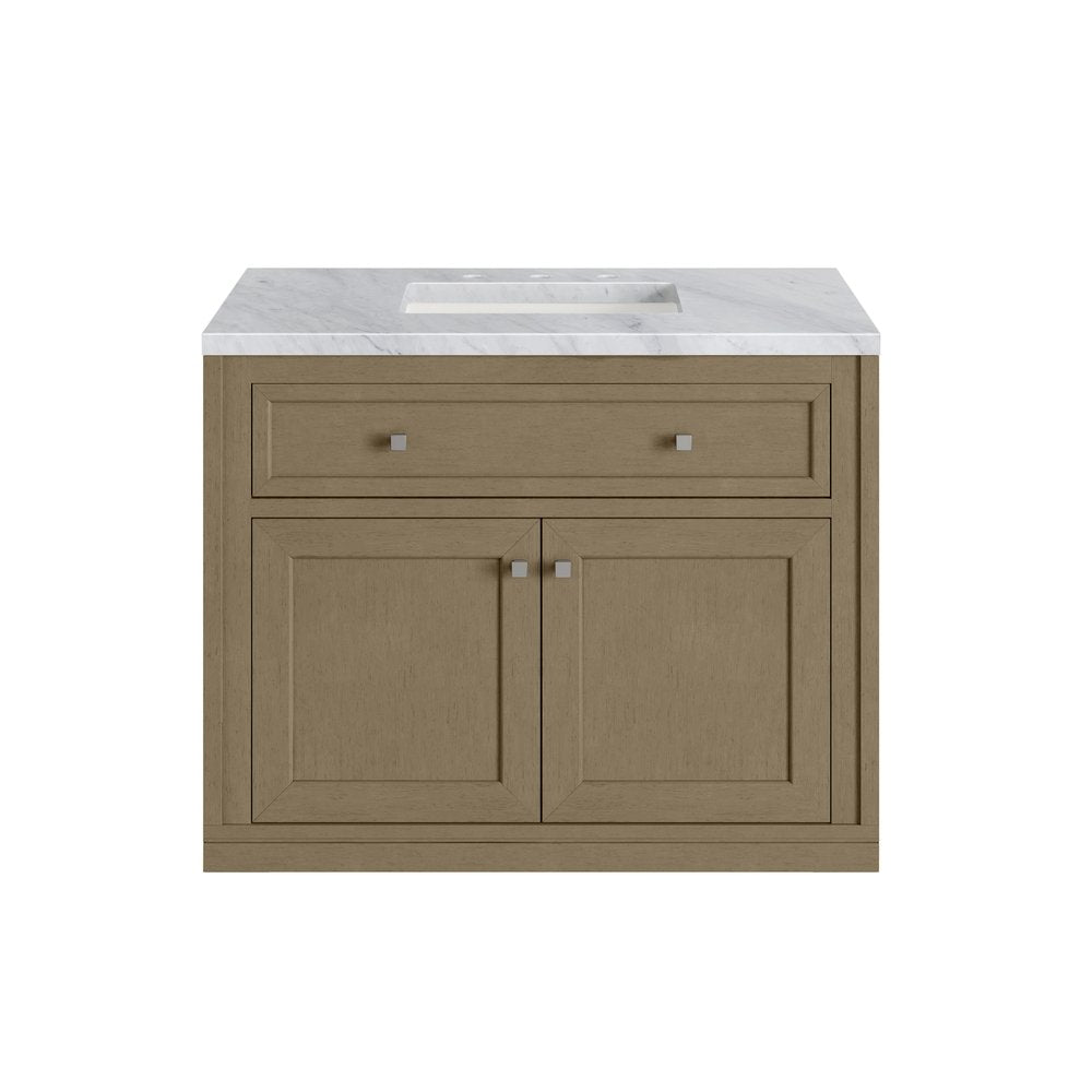 James Martin - Chicago 36" Single Vanity, Walnut Whisper, w/ 3 CM Carrara Marble Top - 503-V36-WLW-3CAR view 4