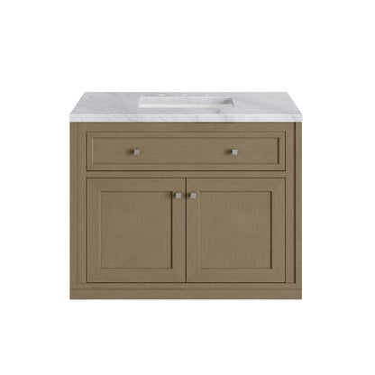 James Martin - Chicago 36" Single Vanity, Walnut Whisper, w/ 3 CM Carrara Marble Top - 503-V36-WLW-3CAR view 4