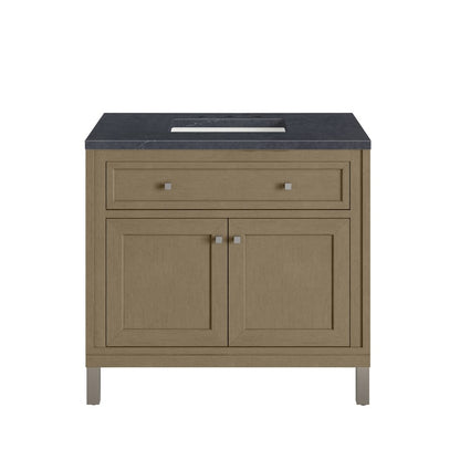 James Martin - Chicago 36" Single Vanity, Walnut Whisper, w/ 3 CM Charcoal Soapstone Silestone® Top - 503-V36-WLW-3CSP view 2