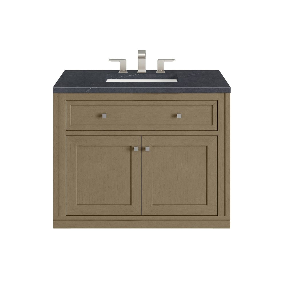 James Martin - Chicago 36" Single Vanity, Walnut Whisper, w/ 3 CM Charcoal Soapstone Silestone® Top - 503-V36-WLW-3CSP view 3