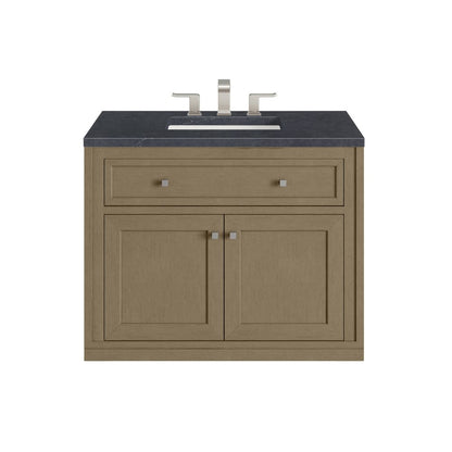 James Martin - Chicago 36" Single Vanity, Walnut Whisper, w/ 3 CM Charcoal Soapstone Silestone® Top - 503-V36-WLW-3CSP view 3