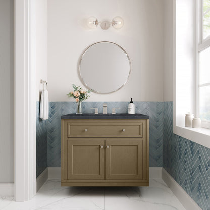 James Martin - Chicago 36" Single Vanity, Walnut Whisper, w/ 3 CM Charcoal Soapstone Silestone® Top - 503-V36-WLW-3CSP view 6