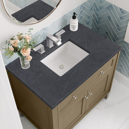 James Martin - Chicago 36" Single Vanity, Walnut Whisper, w/ 3 CM Charcoal Soapstone Silestone® Top - 503-V36-WLW-3CSP view 12