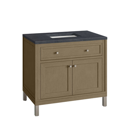 James Martin - Chicago 36" Single Vanity, Walnut Whisper, w/ 3 CM Charcoal Soapstone Silestone® Top - 503-V36-WLW-3CSP view 18