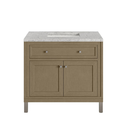 James Martin - Chicago 36" Single Vanity, Walnut Whisper, w/ 3 CM Eternal Jasmine Pearl Silestone® Top - 503-V36-WLW-3EJP view 2