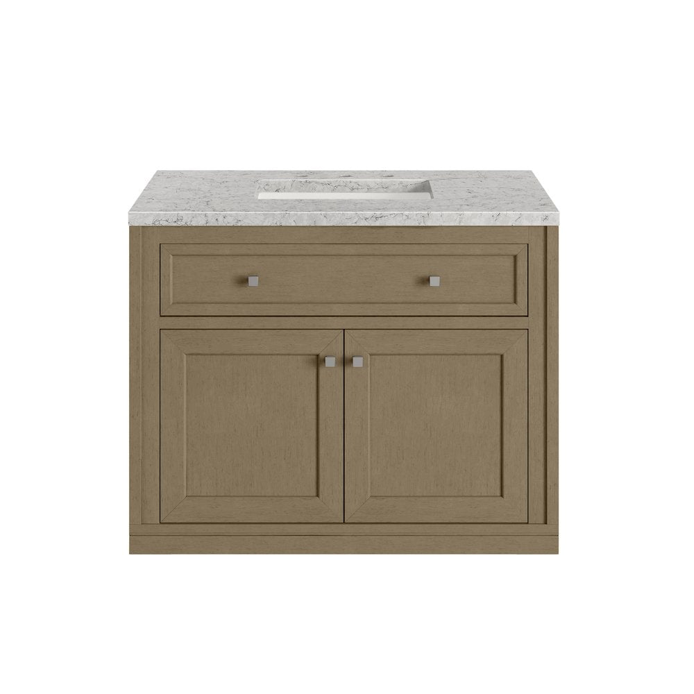 James Martin - Chicago 36" Single Vanity, Walnut Whisper, w/ 3 CM Eternal Jasmine Pearl Silestone® Top - 503-V36-WLW-3EJP view 4