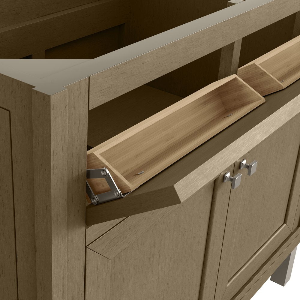 James Martin - Chicago 36" Single Vanity, Walnut Whisper, w/ 3 CM Eternal Jasmine Pearl Silestone® Top - 503-V36-WLW-3EJP view 25