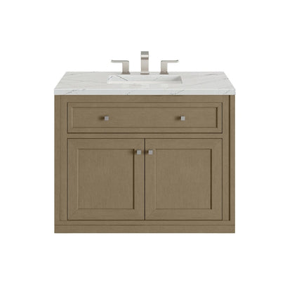 James Martin - Chicago 36" Single Vanity, Walnut Whisper, w/ 3 CM Ethereal Noctis Silestone® Top - 503-V36-WLW-3ENC view 3