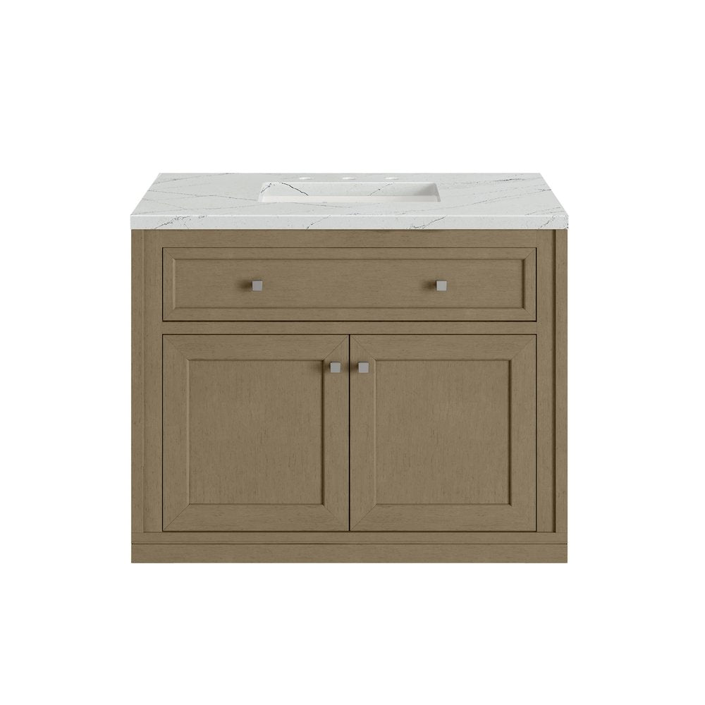 James Martin - Chicago 36" Single Vanity, Walnut Whisper, w/ 3 CM Ethereal Noctis Silestone® Top - 503-V36-WLW-3ENC view 4