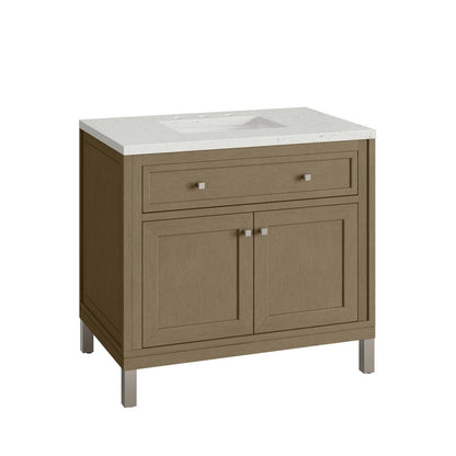 James Martin - Chicago 36" Single Vanity, Walnut Whisper, w/ 3 CM Lime Delight Silestone® Top - 503-V36-WLW-3LDL view 14