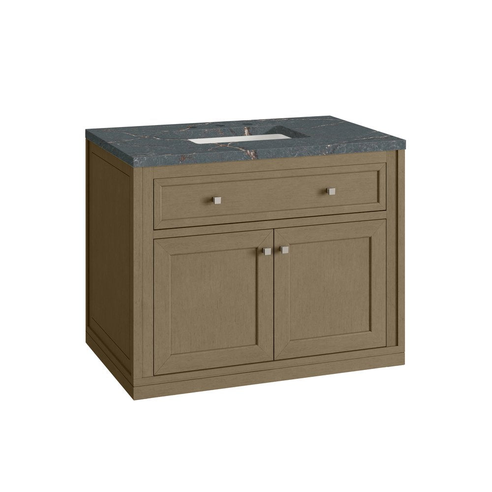 James Martin - Chicago 36" Single Vanity, Walnut Whisper, w/ 3 CM Parisien Bleu Silestone® Top - 503-V36-WLW-3PBL view 15