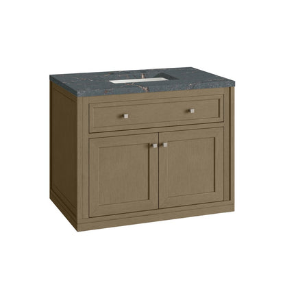 James Martin - Chicago 36" Single Vanity, Walnut Whisper, w/ 3 CM Parisien Bleu Silestone® Top - 503-V36-WLW-3PBL view 15