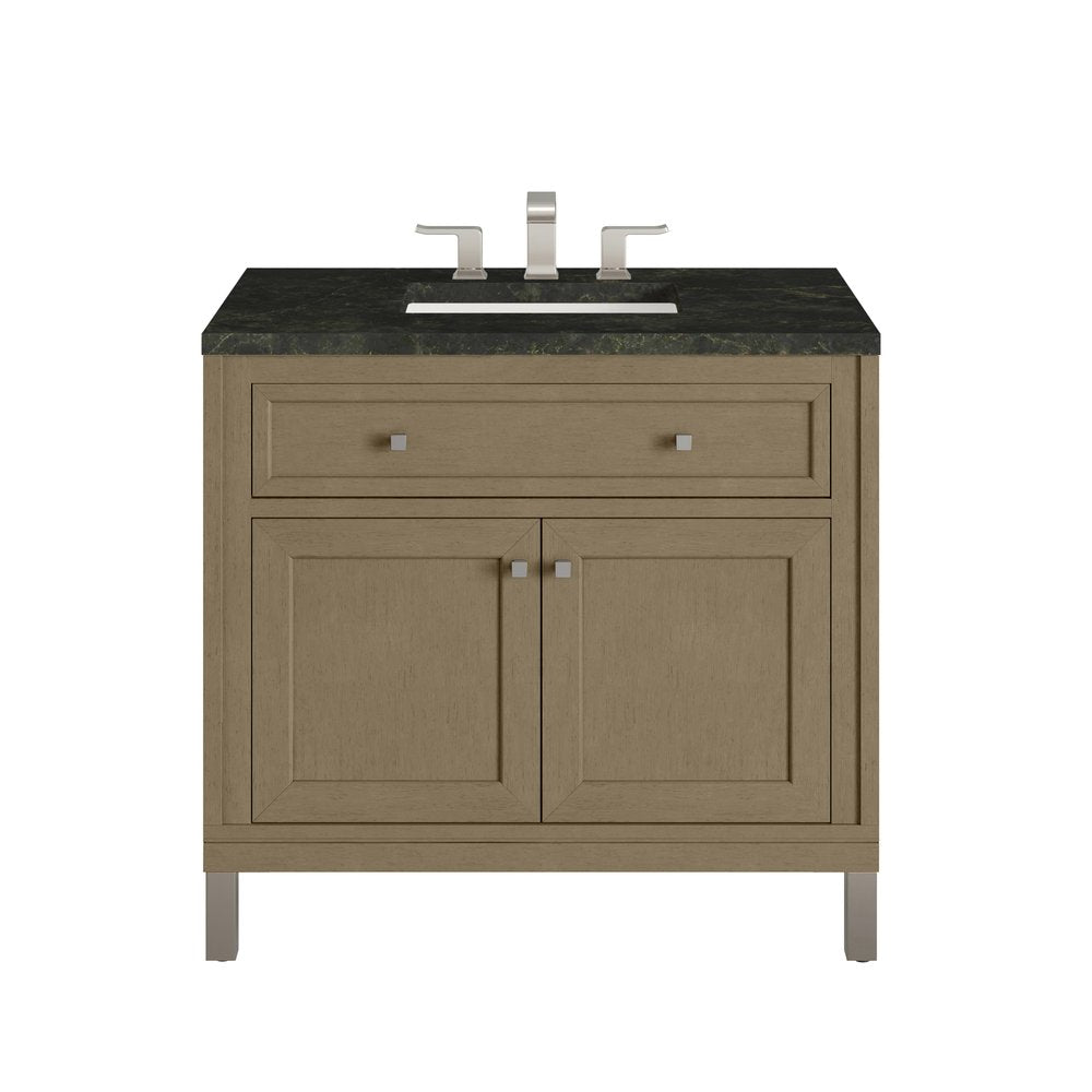 James Martin - Chicago 36" Single Vanity, Walnut Whisper, w/ 3 CM Phantome Eclos Top - 503-V36-WLW-3PHT view 1