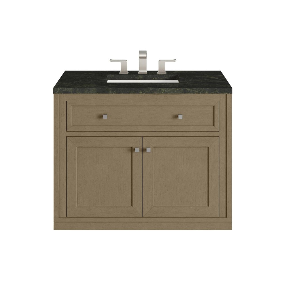James Martin - Chicago 36" Single Vanity, Walnut Whisper, w/ 3 CM Phantome Eclos Top - 503-V36-WLW-3PHT view 2