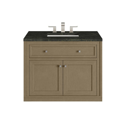 James Martin - Chicago 36" Single Vanity, Walnut Whisper, w/ 3 CM Phantome Eclos Top - 503-V36-WLW-3PHT view 2
