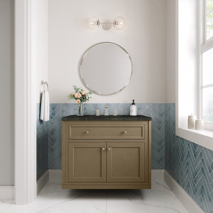 James Martin - Chicago 36" Single Vanity, Walnut Whisper, w/ 3 CM Phantome Eclos Top - 503-V36-WLW-3PHT view 4