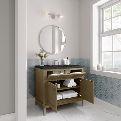 James Martin - Chicago 36" Single Vanity, Walnut Whisper, w/ 3 CM Phantome Eclos Top - 503-V36-WLW-3PHT view 7