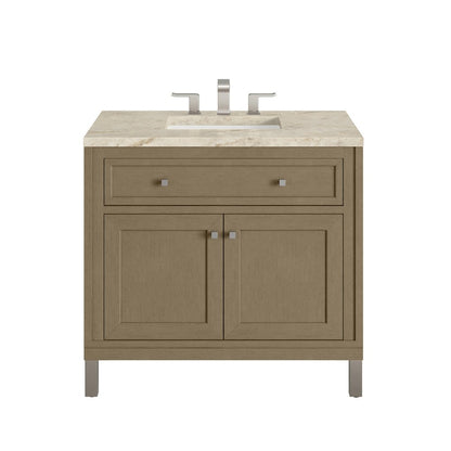 James Martin - Chicago 36" Single Vanity, Walnut Whisper, w/ 3 CM Tajnar Eclos Top - 503-V36-WLW-3TJR view 1