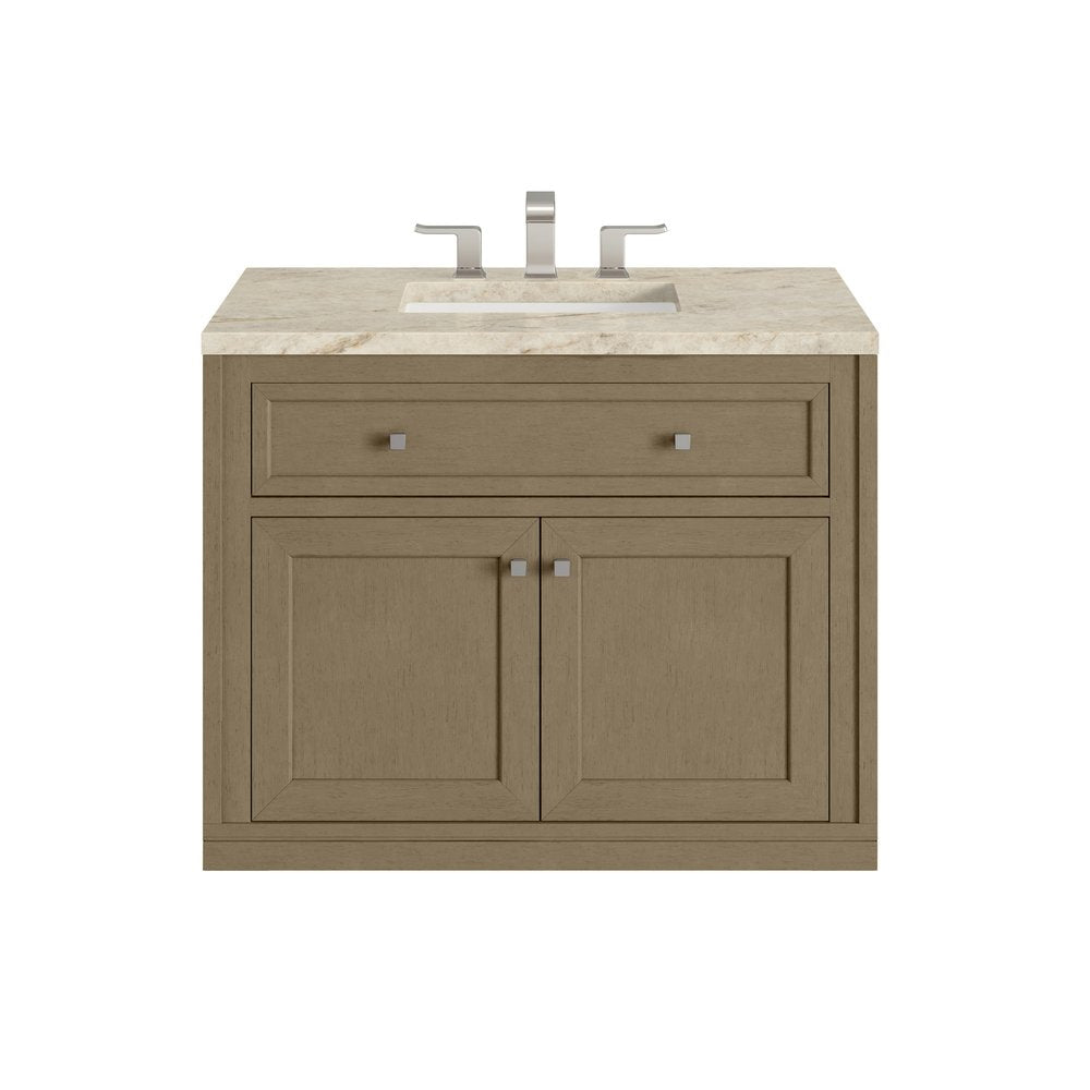 James Martin - Chicago 36" Single Vanity, Walnut Whisper, w/ 3 CM Tajnar Eclos Top - 503-V36-WLW-3TJR view 2