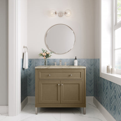 James Martin - Chicago 36" Single Vanity, Walnut Whisper, w/ 3 CM Tajnar Eclos Top - 503-V36-WLW-3TJR view 3