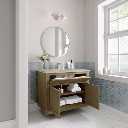 James Martin - Chicago 36" Single Vanity, Walnut Whisper, w/ 3 CM Tajnar Eclos Top - 503-V36-WLW-3TJR view 8