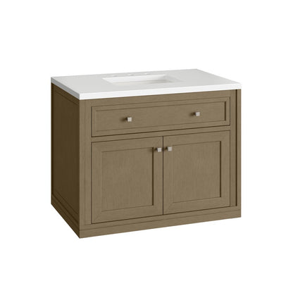 James Martin - Chicago 36" Single Vanity, Walnut Whisper, w/ 3 CM White Zeus Silestone® Top - 503-V36-WLW-3WZ view 19