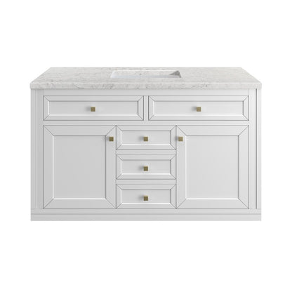James Martin - Chicago 48" Single Vanity, Glossy White, w/ 3 CM Eternal Jasmine Pearl Silestone® Top w/FreePower Wireless Charger - 503-V48-GW-FEJP view 1