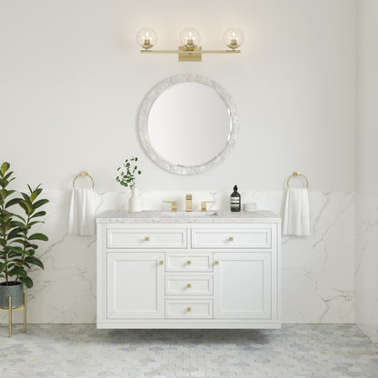 James Martin - Chicago 48" Single Vanity, Glossy White, w/ 3 CM Eternal Jasmine Pearl Silestone® Top w/FreePower Wireless Charger - 503-V48-GW-FEJP view 5