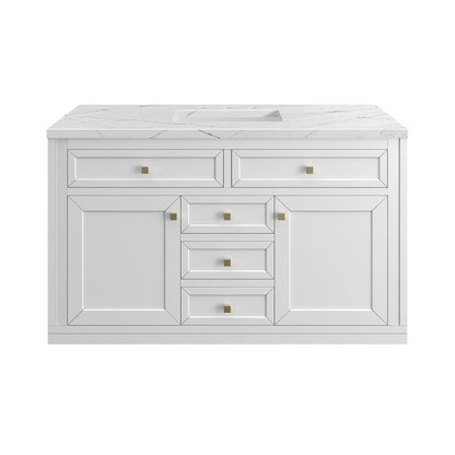 James Martin - Chicago 48" Single Vanity, Glossy White, w/ 3 CM Ethereal Noctis Silestone® Top w/FreePower Wireless Charger - 503-V48-GW-FENC view 1