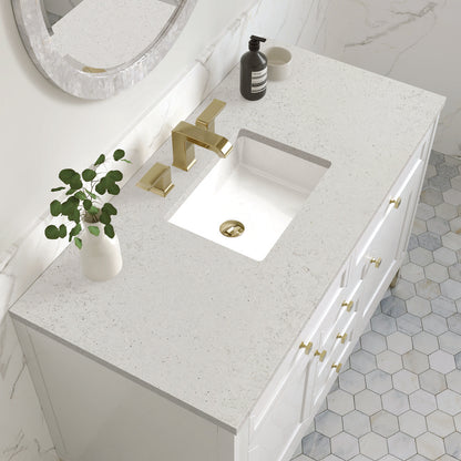 James Martin - Chicago 48" Single Vanity, Glossy White, w/ 3 CM Lime Delight Silestone® Top - 503-V48-GW-3LDL view 9