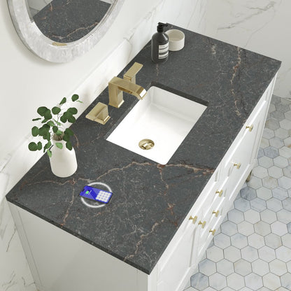 James Martin - Chicago 48" Single Vanity, Glossy White, w/ 3 CM Parisien Bleu Silestone® Top w/FreePower Wireless Charger - 503-V48-GW-FPBL view 8