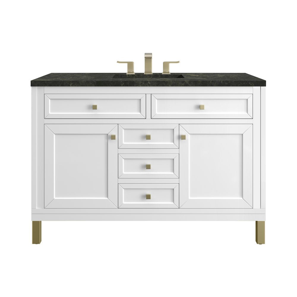 James Martin - Chicago 48" Single Vanity, Glossy White, w/ 3 CM Phantome Eclos Top - 503-V48-GW-3PHT view 1