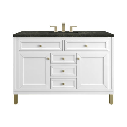 James Martin - Chicago 48" Single Vanity, Glossy White, w/ 3 CM Phantome Eclos Top - 503-V48-GW-3PHT view 1